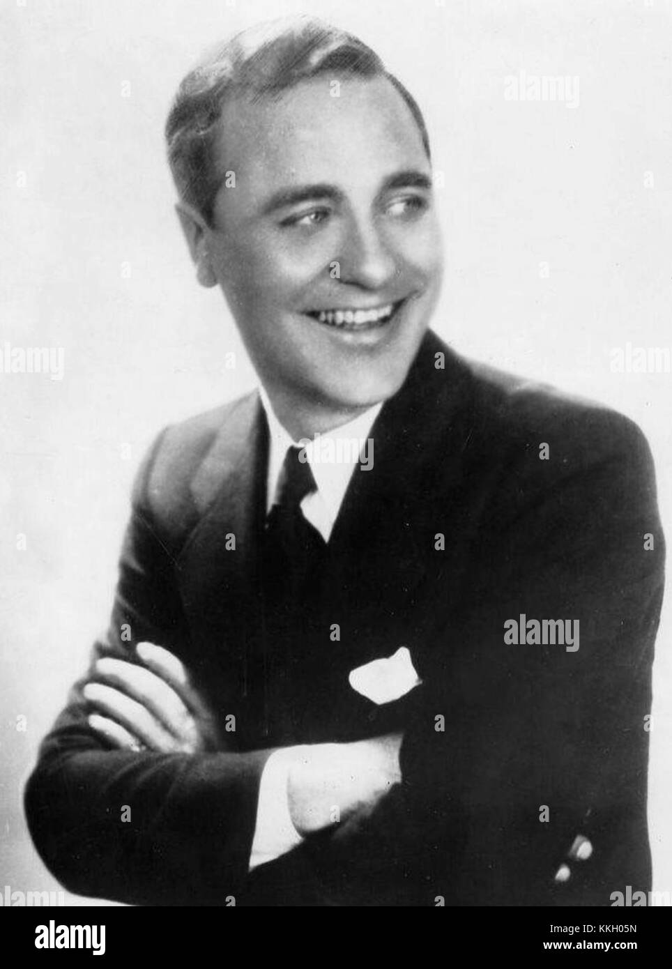 Wayne King, an American bandleader, gained prominence in the early 20th century for his smooth orchestral music. His 1931 performance marked a key moment in his career and in the history of American music. Stock Photo