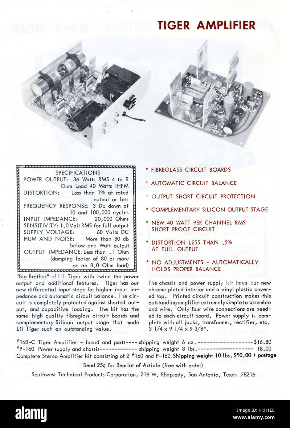 The 1969 SWTPC catalog page 03 features early computer technology and products, reflecting the development of the personal computing industry during the late 1960s and early 1970s. Stock Photo