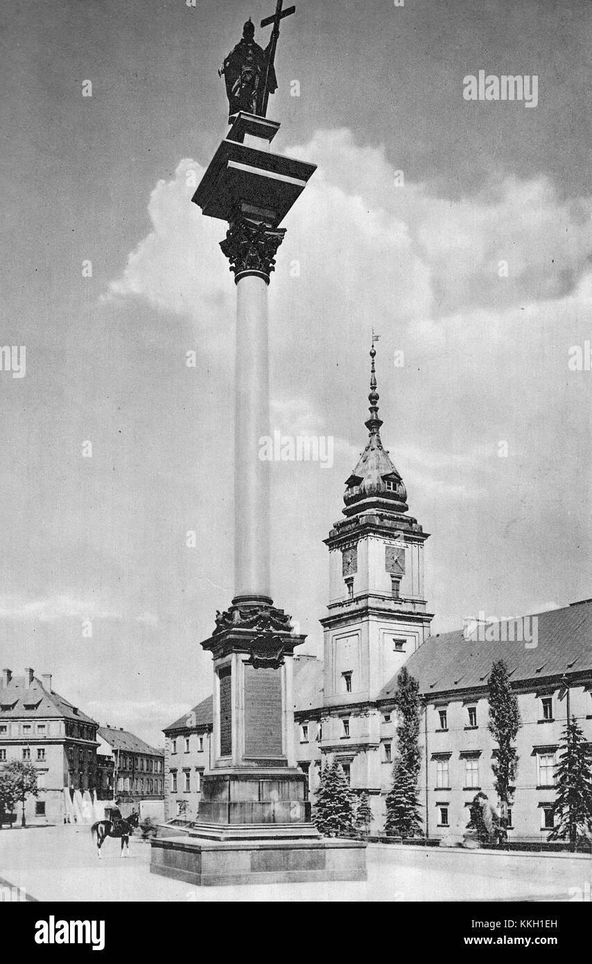 Kolumna Zygmunta przed 1939 Stock Photo
