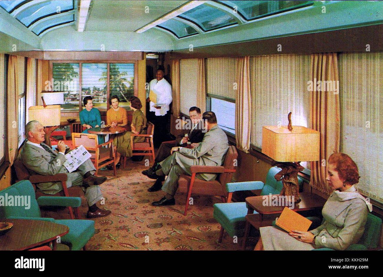 Seaboard Railroad Sun Lounge postcard Stock Photo