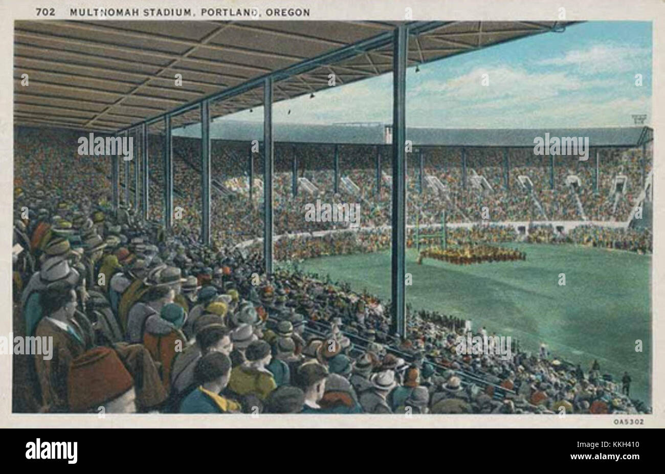 Multnomah Stadium postcard Stock Photo