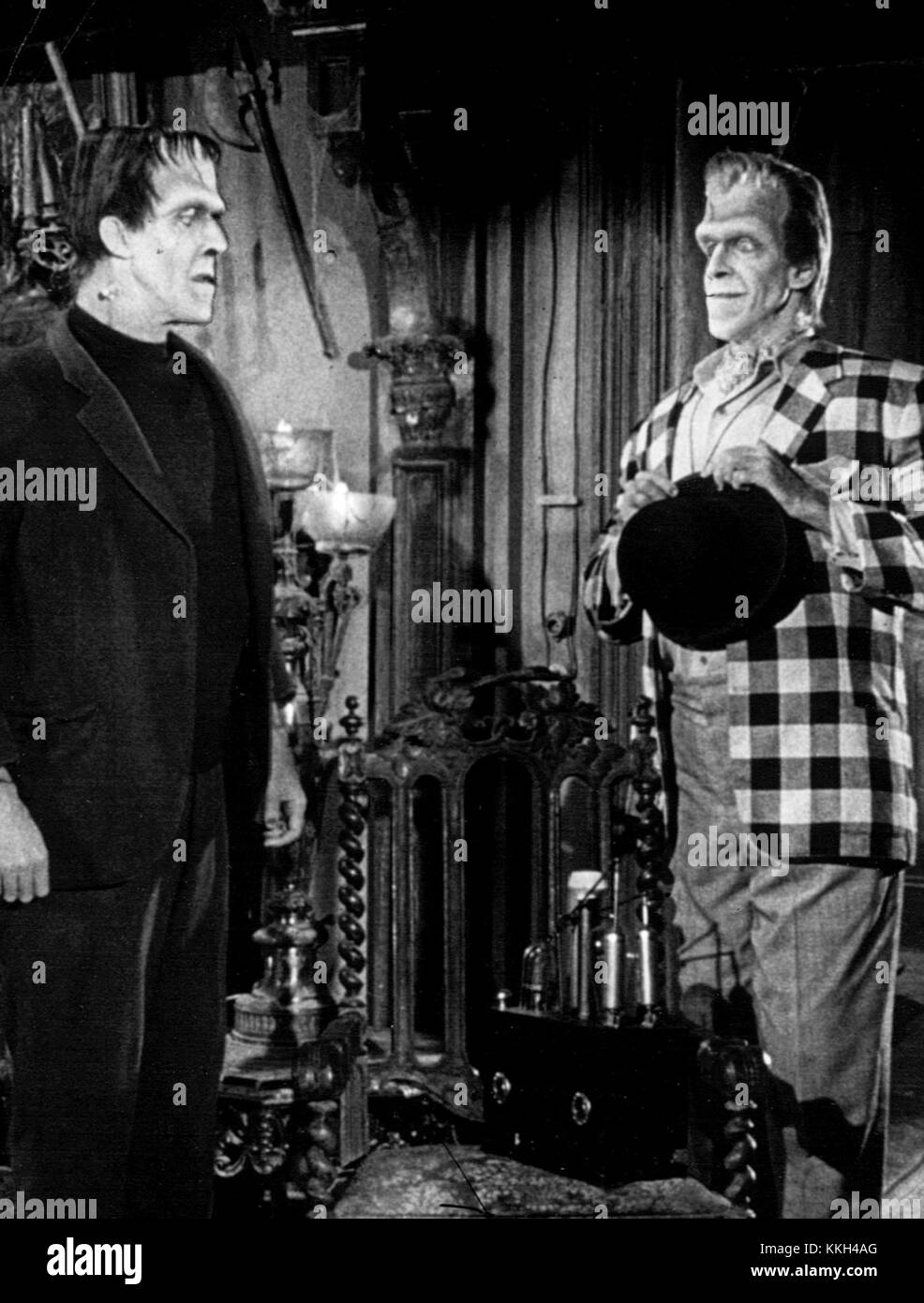 Fred Gwynne Herman and brother Charlie The Munsters Stock Photo