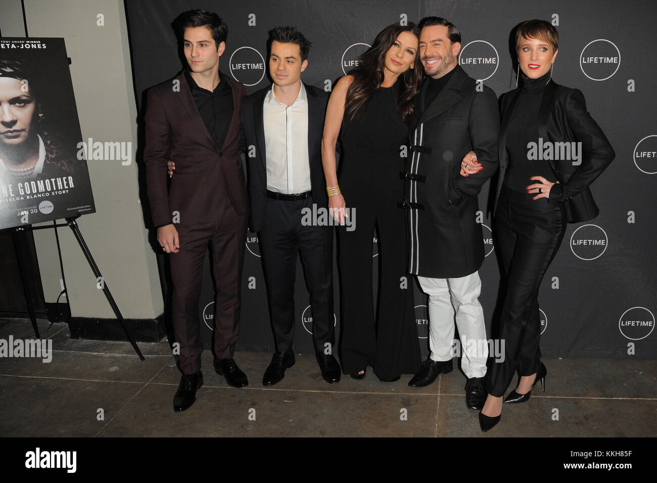 New York, USA. 30th Nov, 2017. (L - R) Spencer Borgeson, Matteo Stefan, Catherine Zeta-Jones, Jenny Pellicer, and Juan Pablo Espinosa attend the Lifetime Luminaries screening of 'Cocaine Godmother, The Griselda Blanco Story' at NeueHouse Madison Square on November 30, 2017 in New York City. Credit: Ron Adar/Alamy Live News Stock Photo