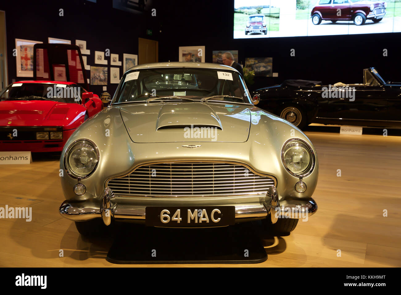 London, UK,1st December 2017, Top Celebrity cars on display at Bonhams in London. Cars include: The ex-Sir Paul McCartney 1964 Aston Martin DB5 Sports Saloon (£1,250,000 - £1,500,000)  Credit: Keith Larby/Alamy Live News Stock Photo