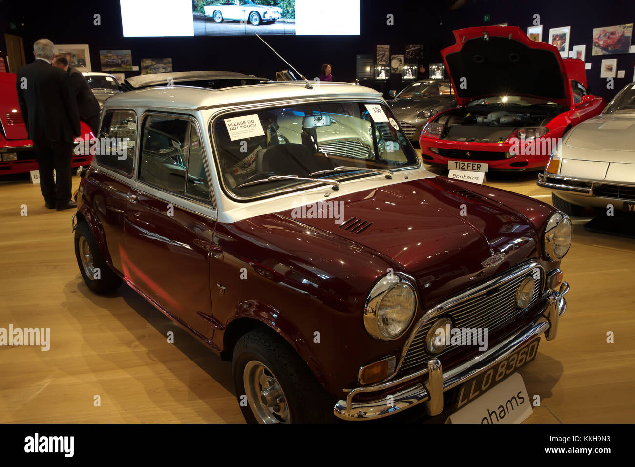 London, UK,1st December 2017, Top Celebrity cars on display at Bonhams in London. Cars include: the ex-Ringo Starr 1966 Austin Mini Cooper S (£90,000-120,000). Credit: Keith Larby/Alamy Live News Stock Photo