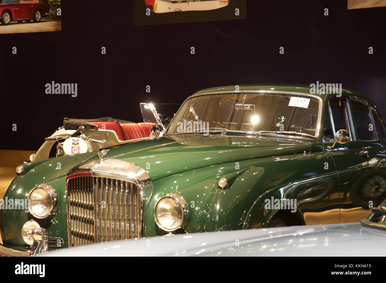London, UK,1st December 2017, Top Celebrity cars on display at Bonhams in London. Cars include: The ex-Sir Paul McCartney 1964 Aston Martin DB5 Sports Saloon (£1,250,000 - £1,500,000) and the ex-Ringo Starr 1966 Austin Mini Cooper S (£90,000-120,000). There were also two Bentleys previously owned by Sir Elton John: 1959 Bentley S1 Continental Sport Saloon (£400,000-500,000) and 1960 Bentley S2 Continental Flying Spur Sports Saloon (£160,000-190,000). Credit: Keith Larby/Alamy Live News Stock Photo