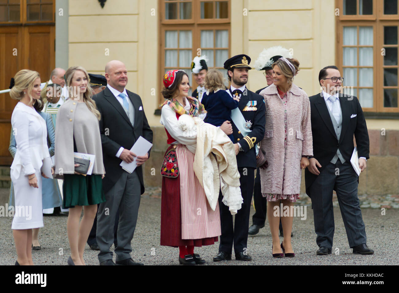 Drottningholm Castle, Stockholm, Sweden. 1st Dec, 2017. HRH Prince GABRIEL Carl Walther is christened in Drottningholm's church today in a cold and snowy Stockholm. Credit: Barbro Bergfeldt/Alamy Live News Stock Photo