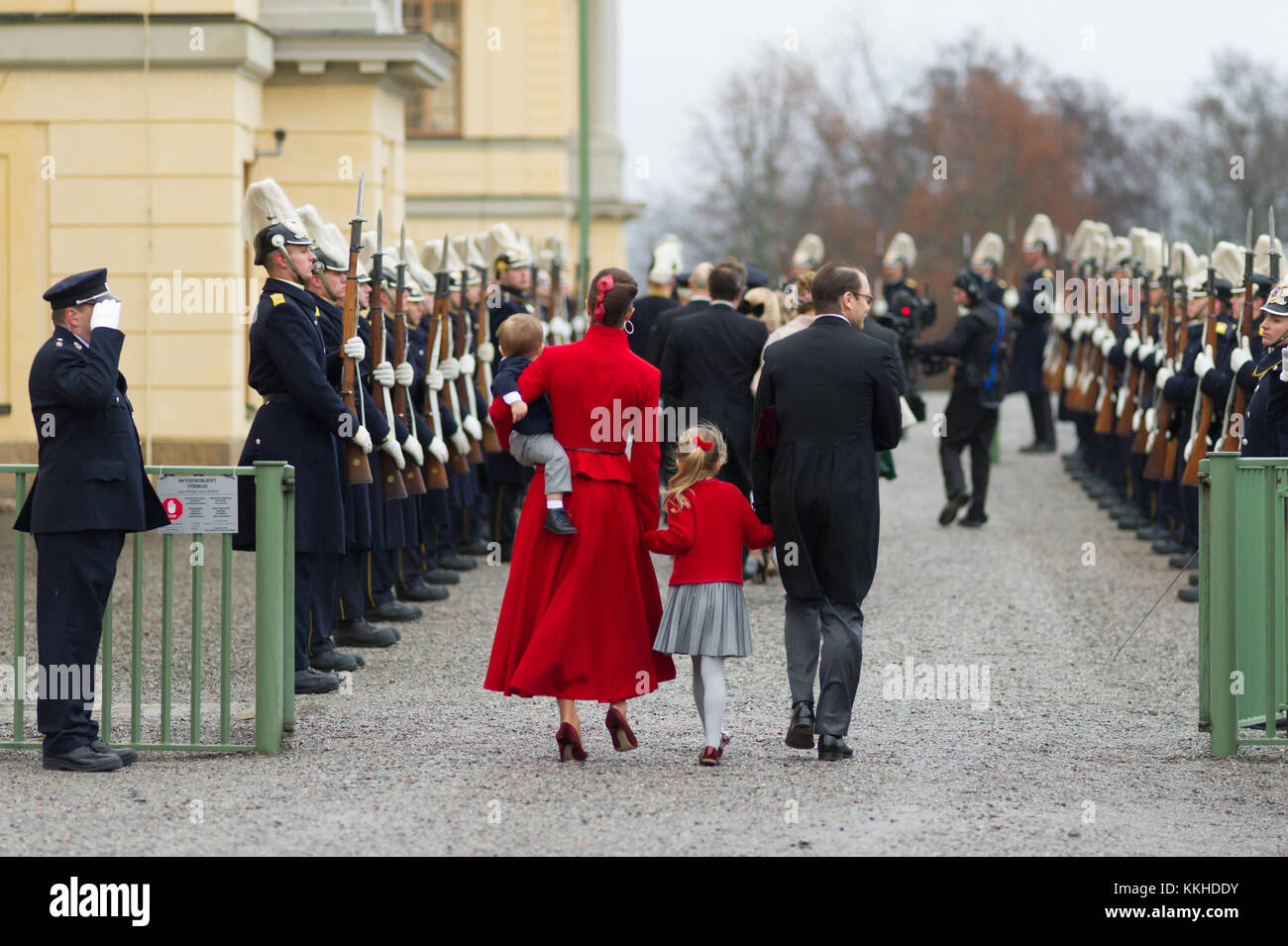 Drottningholm Castle, Stockholm, Sweden. 1st Dec, 2017. HRH Prince GABRIEL Carl Walther is christened in Drottningholm's church today in a cold and snowy Stockholm. Credit: Barbro Bergfeldt/Alamy Live News Stock Photo