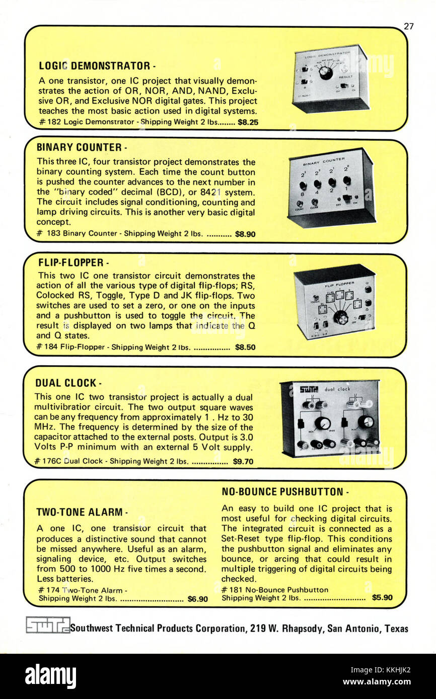 Page 27 from the 1972 catalog of Southwest Technical Products