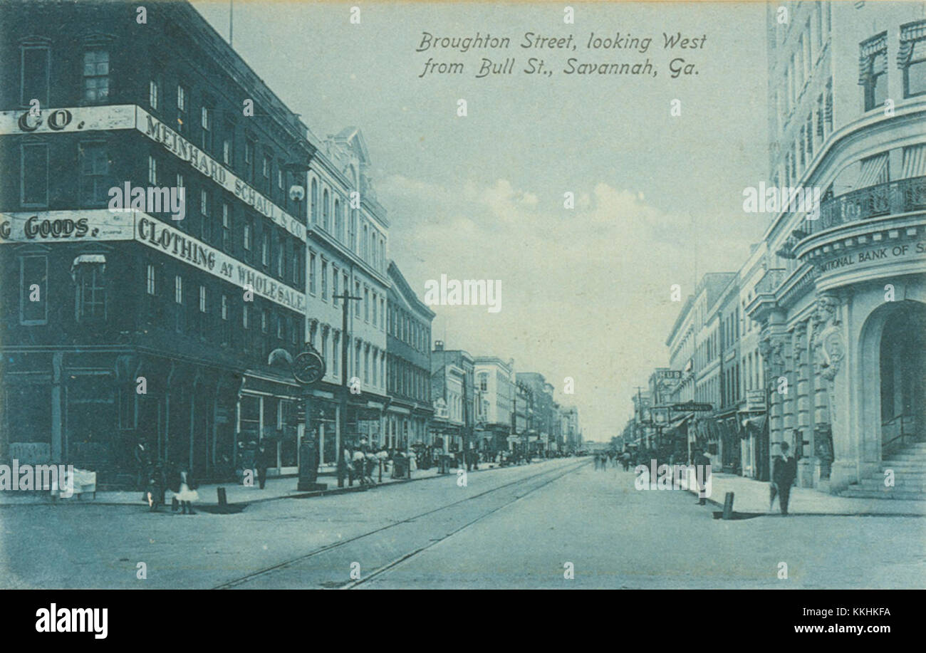 Street Scenes Broughton Street looking West from Bull St. Savannah