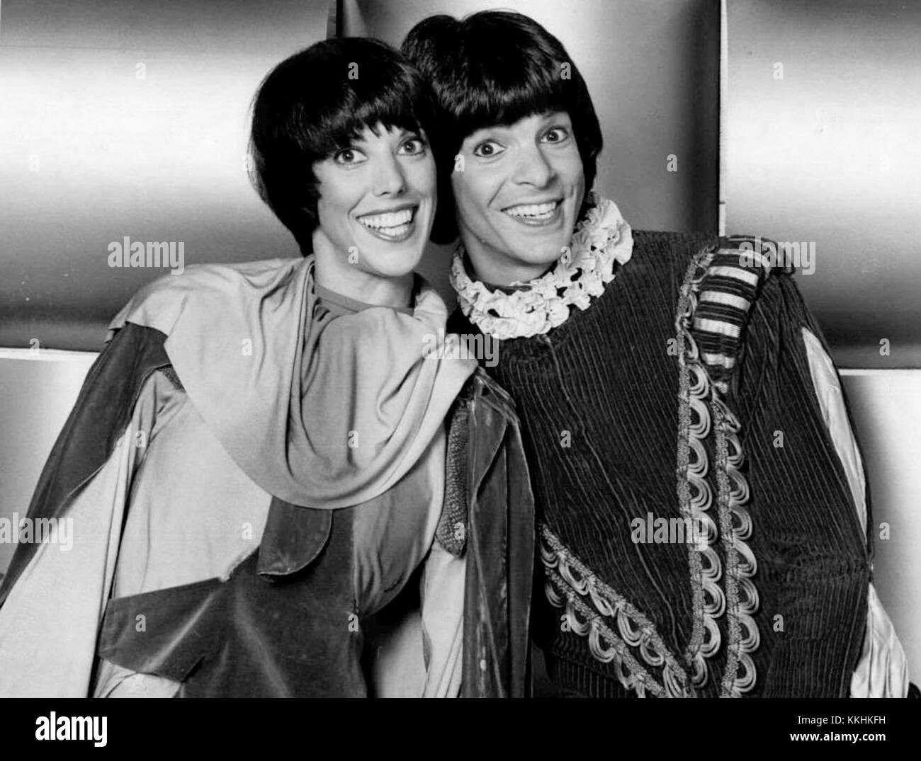 Shields and Yarnell, a popular comedic duo, gained fame in 1977 for their unique mime performances. They are known for their contributions to modern physical comedy and variety shows. Stock Photo
