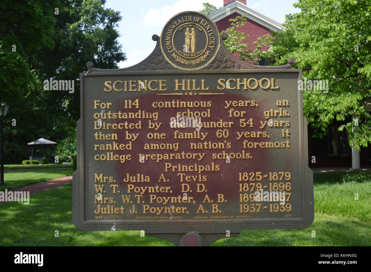 Science Hill School historical marker Stock Photo Alamy