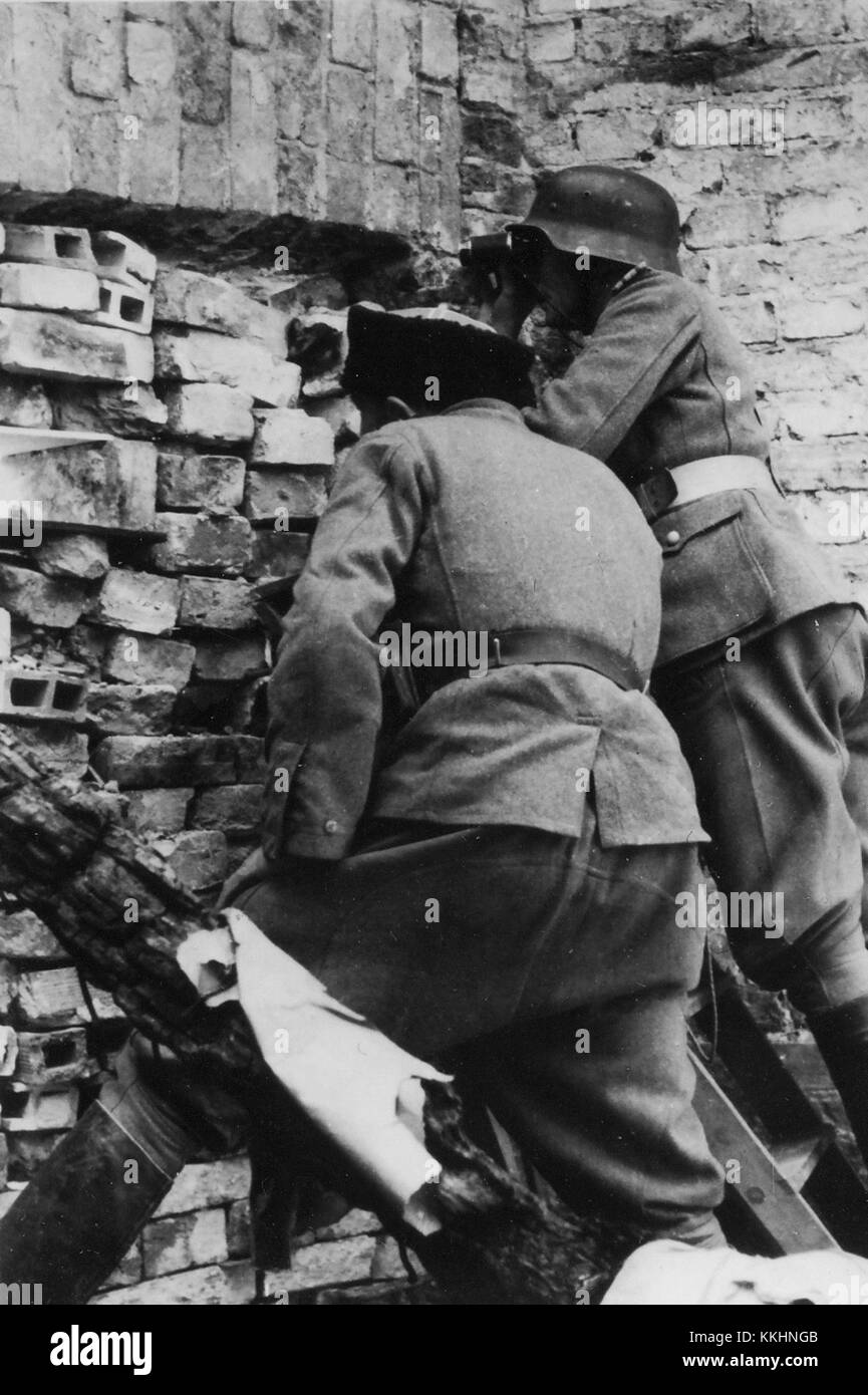 Warsaw Uprising - Cossack & German Soldiers (1944) Stock Photo