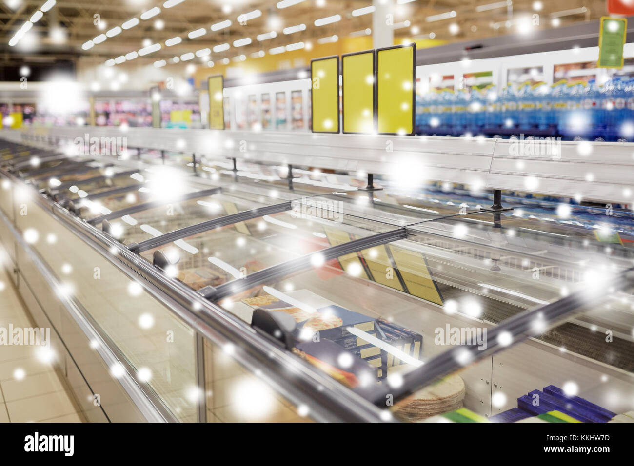 freezers at grocery store Stock Photo Alamy