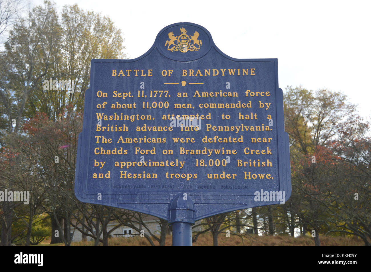 Battle of Brandywine historical marker Stock Photo Alamy