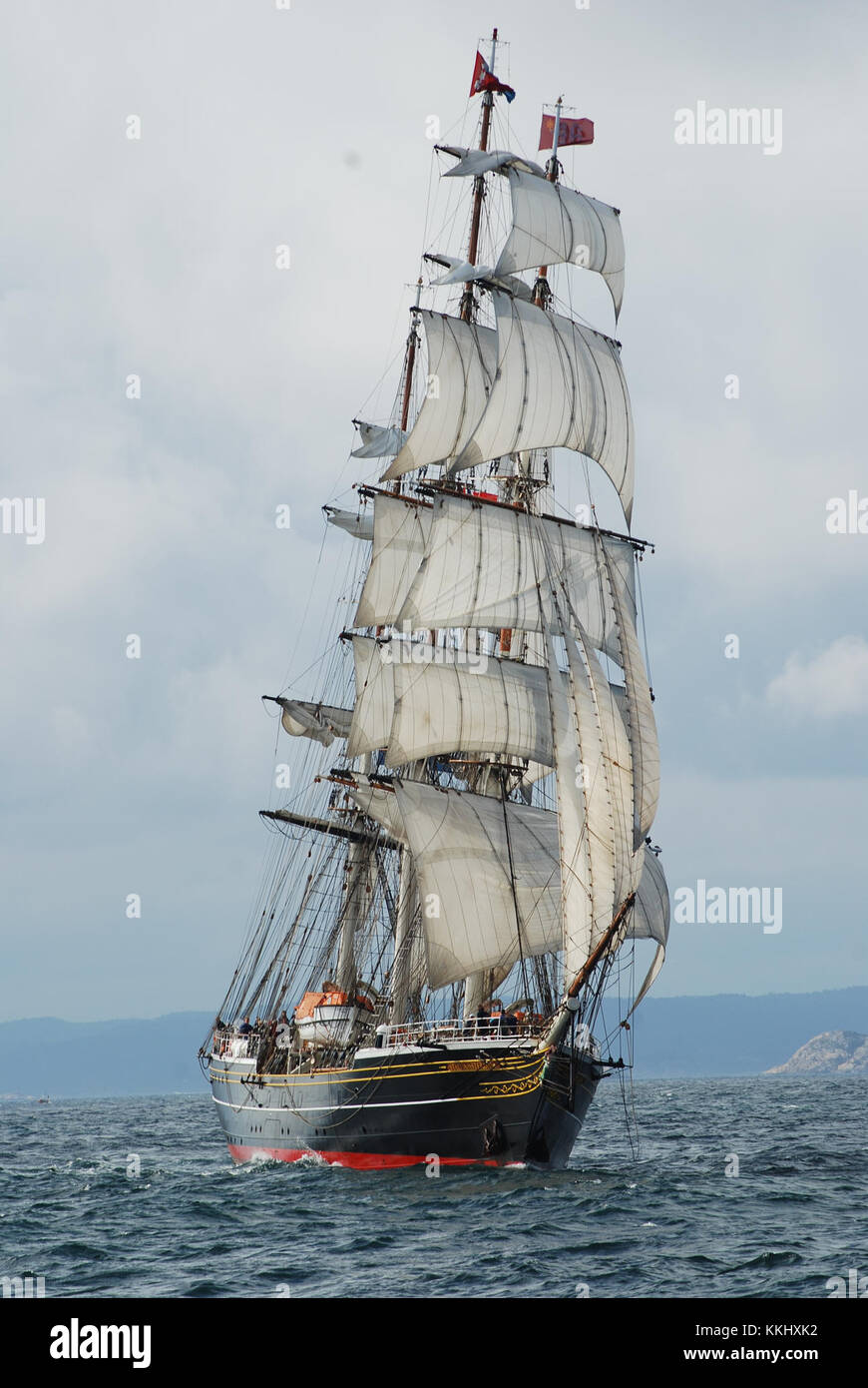An image of the 'Stad Amsterdam' at 7c, depicting the Dutch tall ship ...
