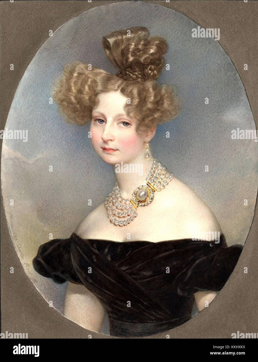 Elena Pavlovna of Russia by Brullov (1829, GosArchives) Stock Photo