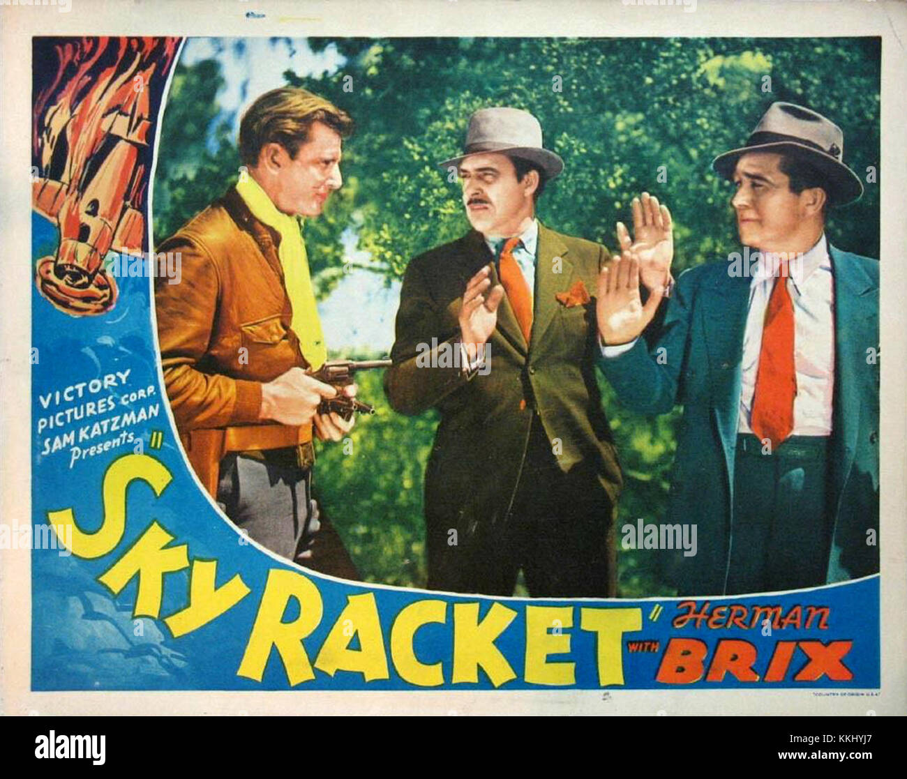 The *Sky Racket* lobby card represents a promotional image for the 1937 ...
