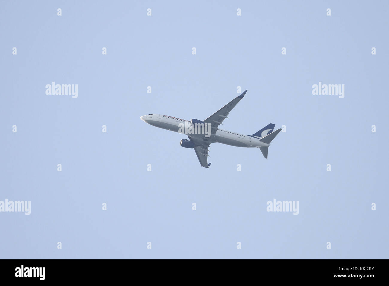 ISTANBUL, TURKEY - SEPTEMBER 09, 2017: AnadoluJet Airlines Boeing 737-8F2 (CN 29780) landing to Istanbul Sabiha Gokcen Airport. AnadoluJet Airlines ha Stock Photo