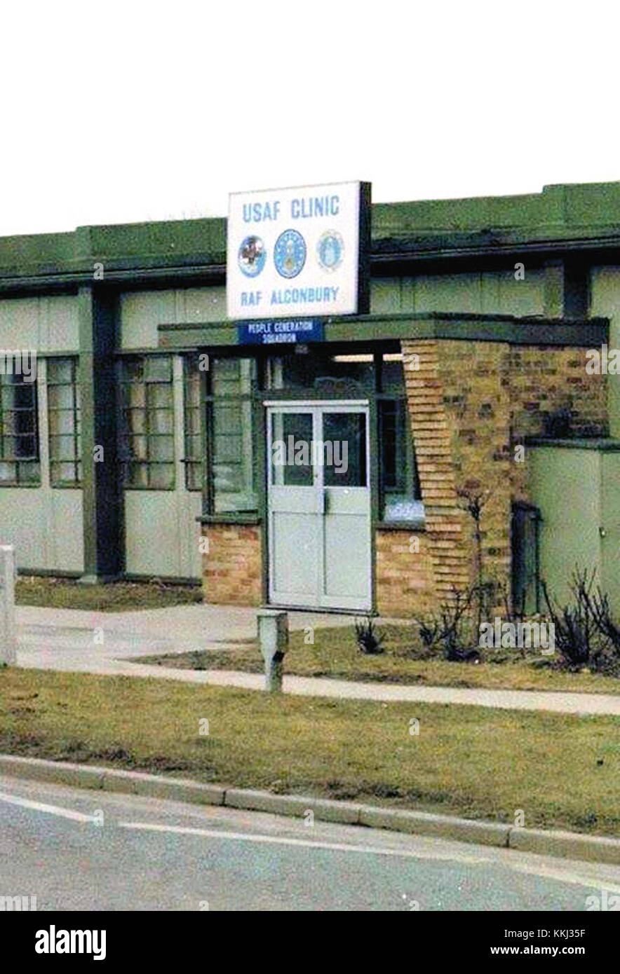 Building 655, located at the USAF Clinic in Alconbury, serves as a medical facility within the U.S. Air Force. The clinic provides healthcare services to military personnel and their families. Stock Photo