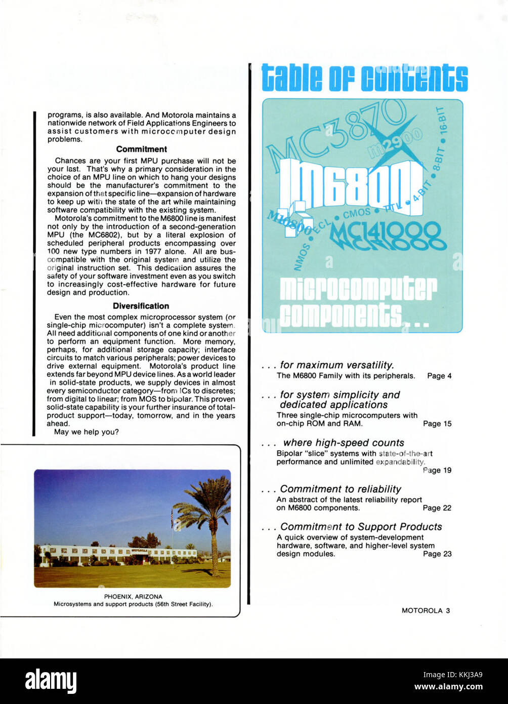 This page from a 1978 Motorola catalog outlines