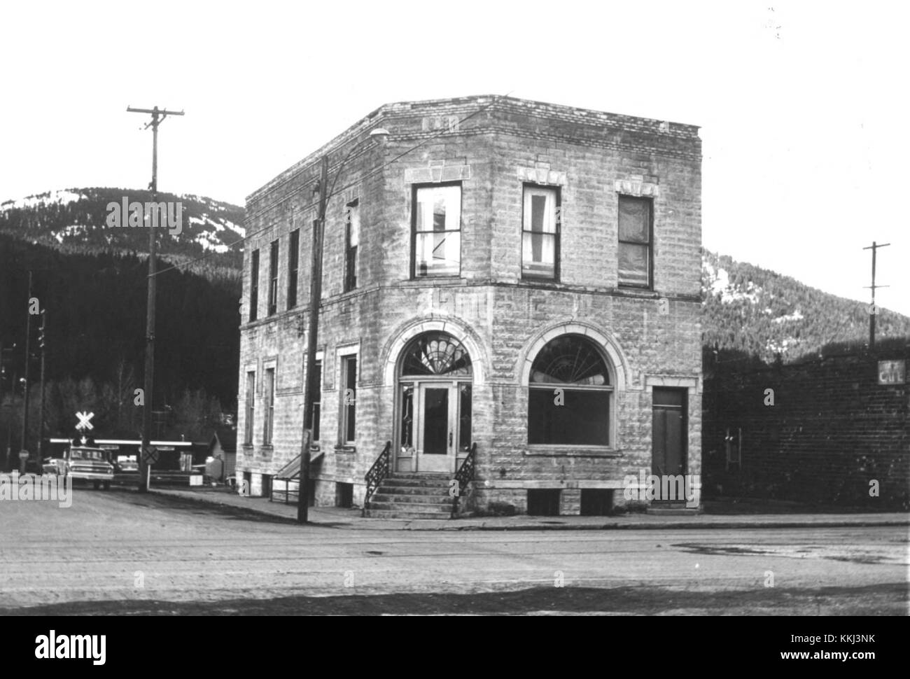 Rathdrum State Bank 1972 - Rathdrum Idaho Stock Photo