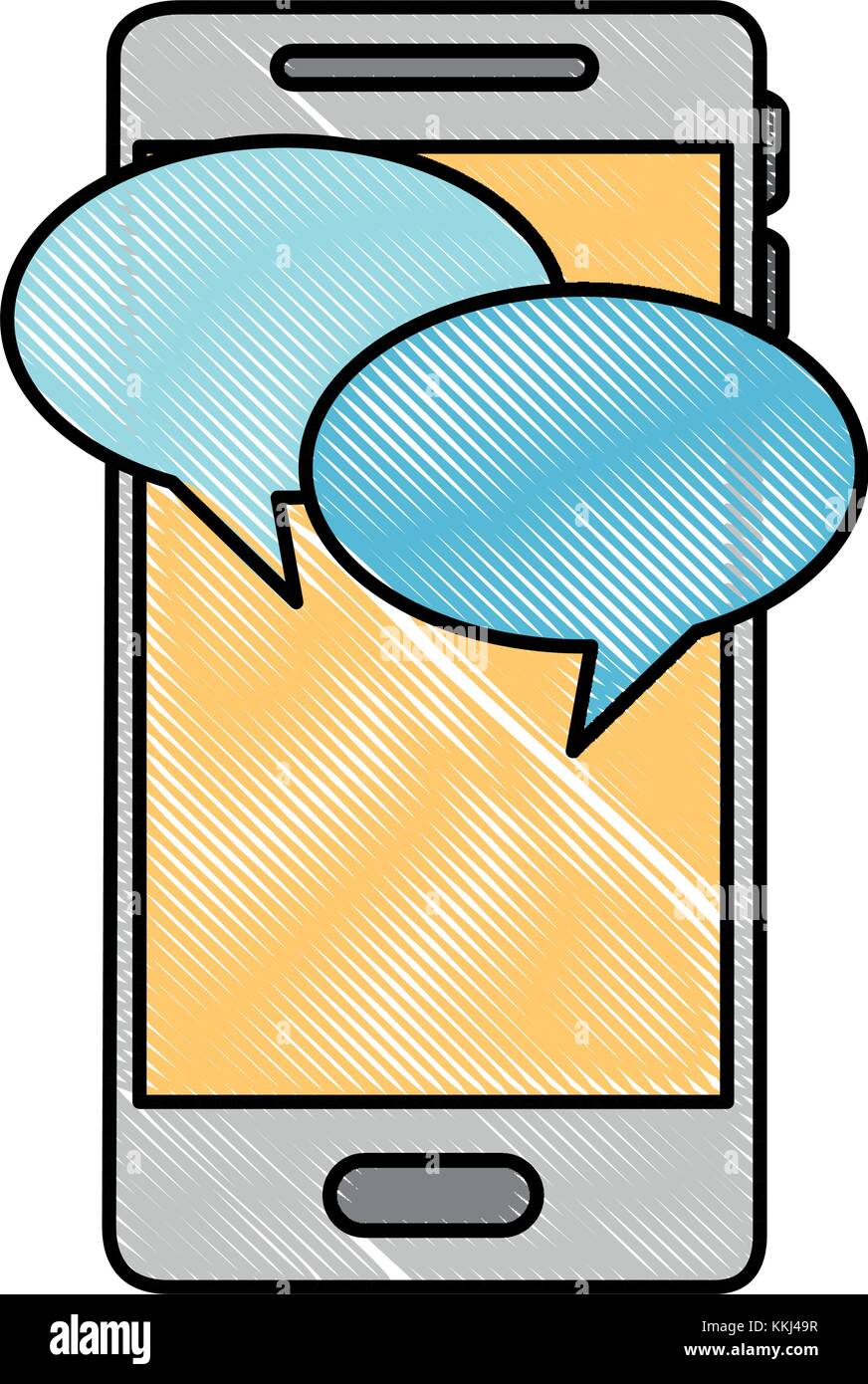 smartphone device with speech bubbles vector illustration Stock Vector ...