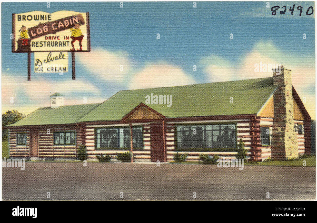 Brownie Log Cabin drive in restaurant (82490 Stock Photo Alamy
