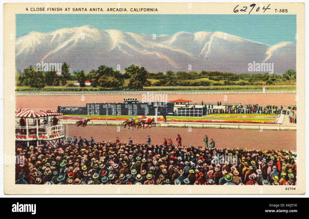 A Thrilling Close Finish At The Santa Anita Racetrack In Arcadia a-thrilling-close-finish-at-the-santa-anita-racetrack-in-arcadia