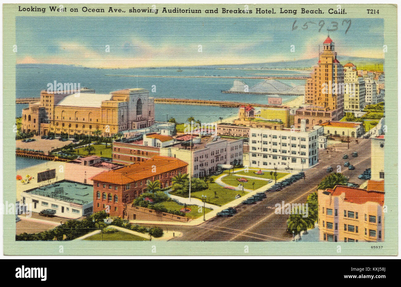 Looking west on Ocean Ave., showing auditorium and Breakers Hotel, Long
