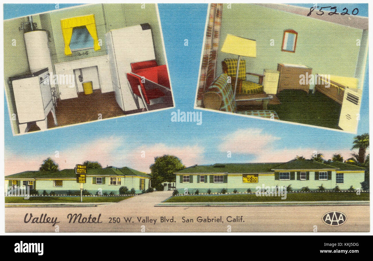 Photograph of the Valley Motel, located at 250 W. Valley Blvd. in San ...