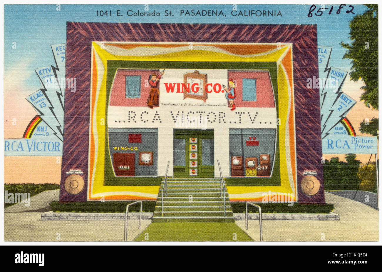 Wing Co. ...RCA Victor..TV..., 1041 E. Colorado St., Pasadena, California (85182) Stock Photo