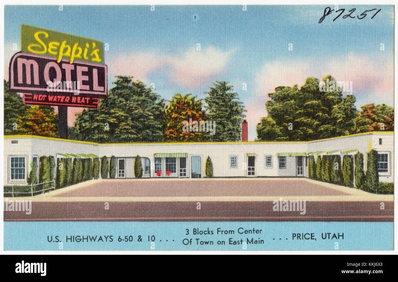 Seppi's Motel, U.S. highways 6 - 50 and 10... 3 blocks from center of town on East main... Price, Utah (87251) Stock Photo