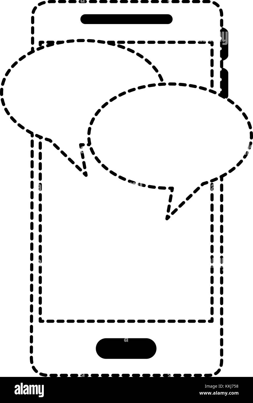 smartphone device with speech bubbles vector illustration Stock Vector ...