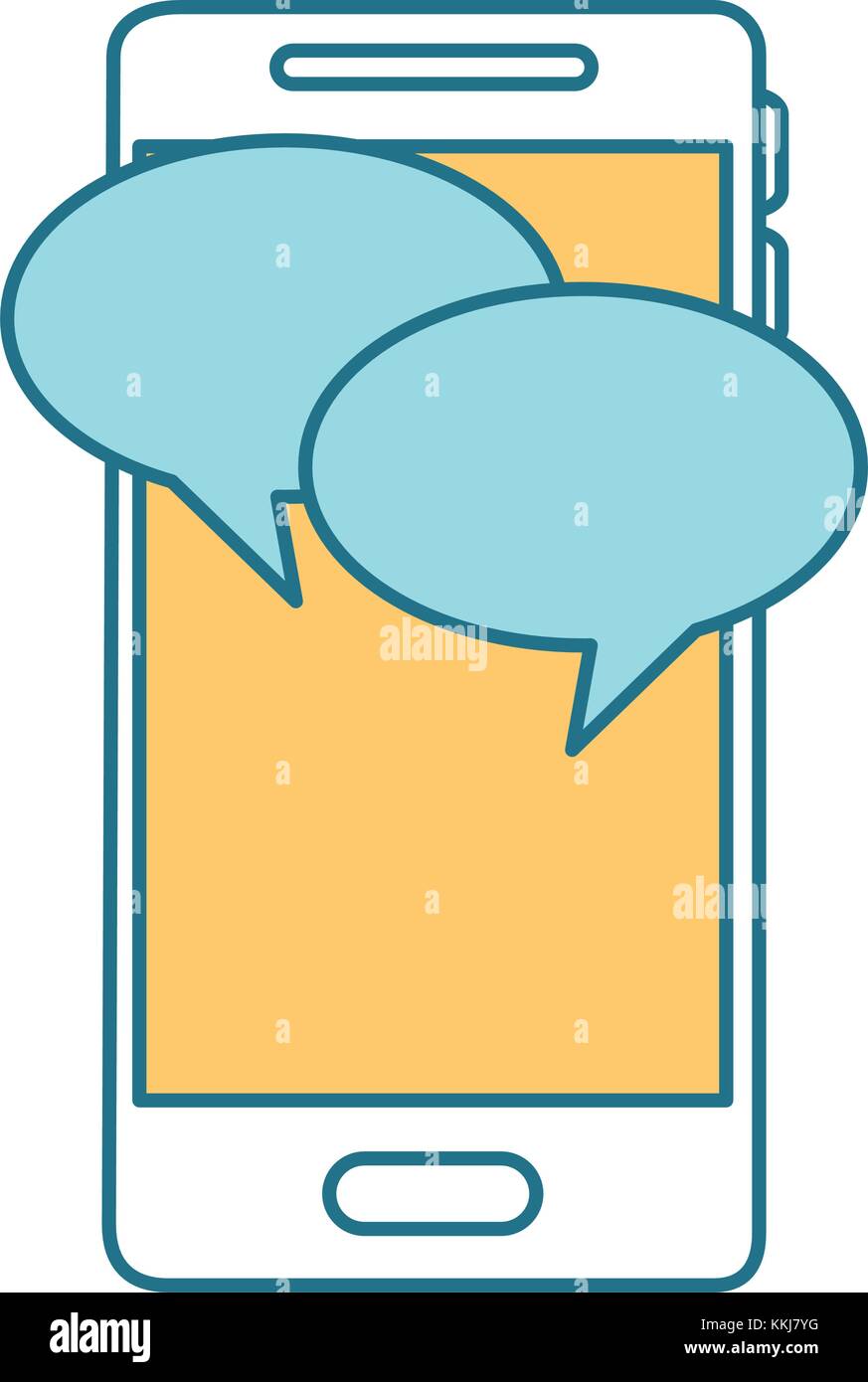 smartphone device with speech bubbles vector illustration Stock Vector ...