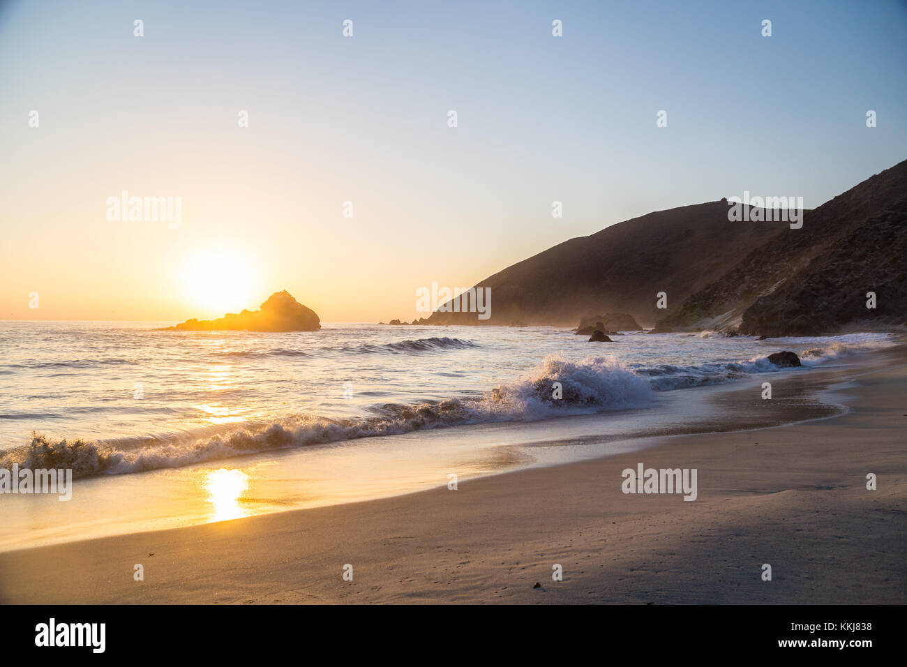 Large Waves At Pfeiffer State Park Big Sur California At Sunset Stock