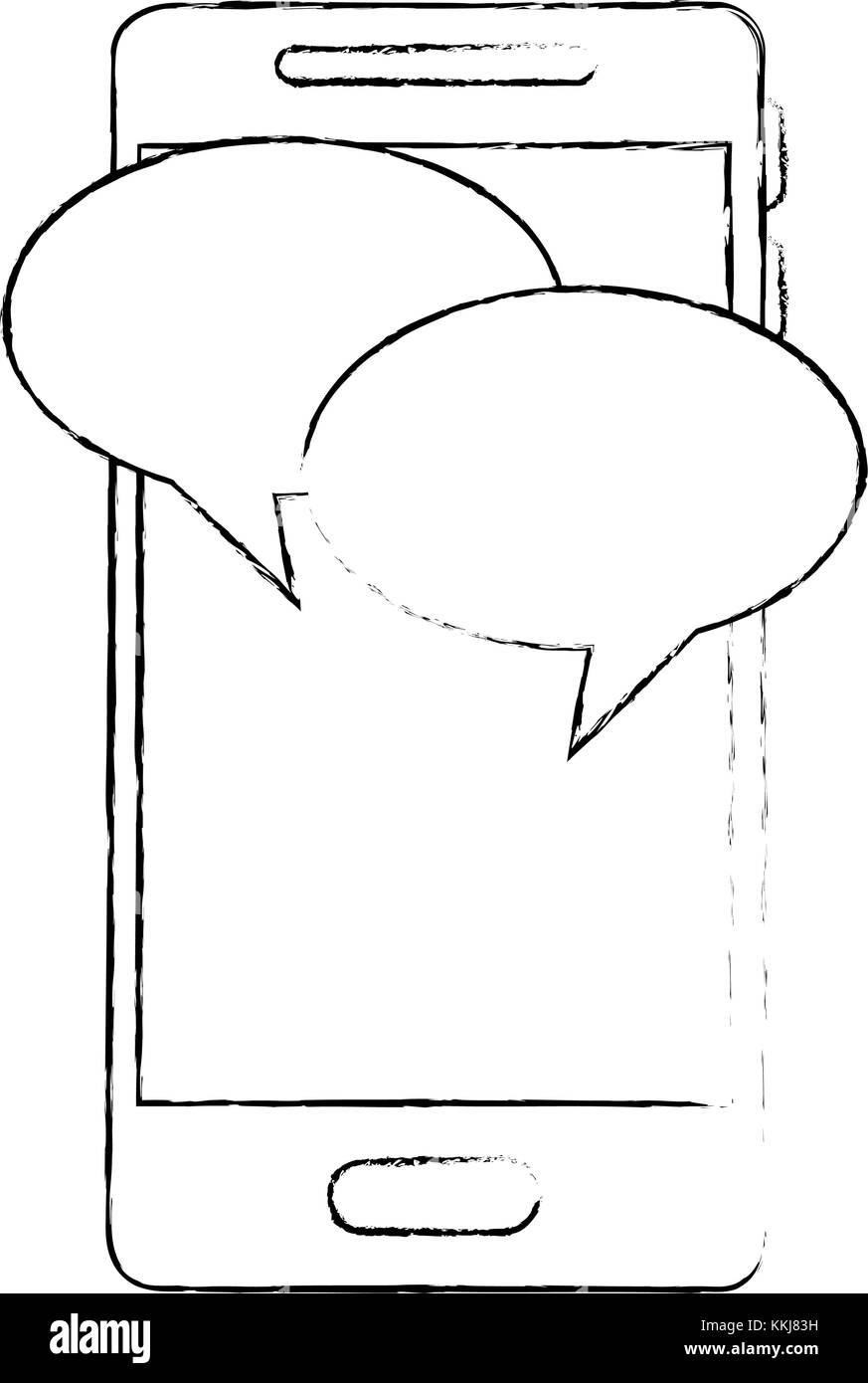 smartphone device with speech bubbles vector illustration Stock Vector ...