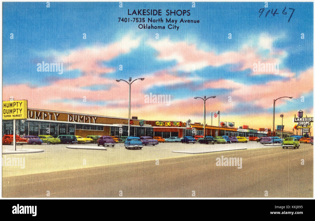 Lakeside Shops, 7400 7500 blocks north May Avenue, Oklahoma City (91467 Stock Photo Alamy