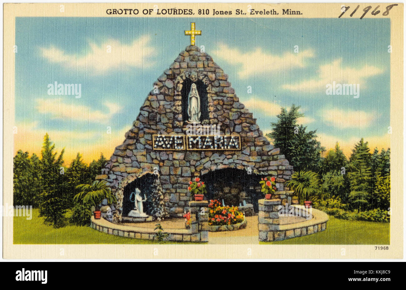 Grotto of Lourdes, 810 Jones St., Eveleth, Minn (71968 Stock Photo Alamy