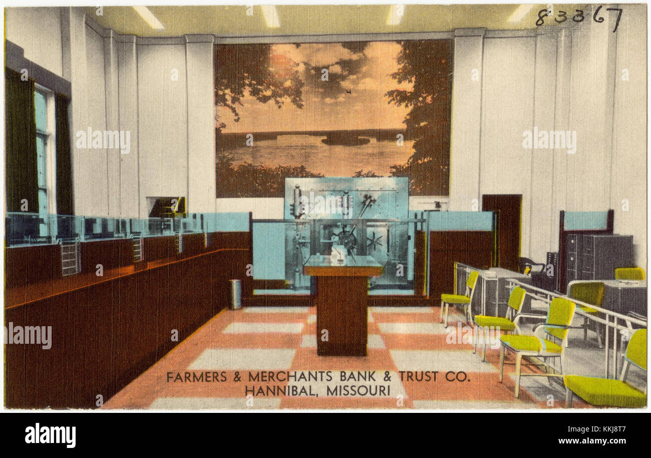 Farmers and Merchants Bank and Trust Co., Hannibal, Missouri (83367) Stock Photo