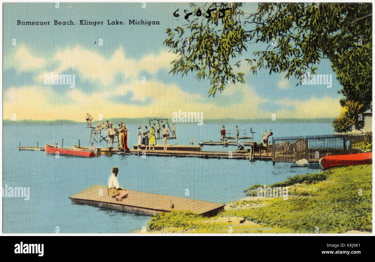 Ramsauer Beach, Klinger Lake, Michigan (68055 Stock Photo Alamy