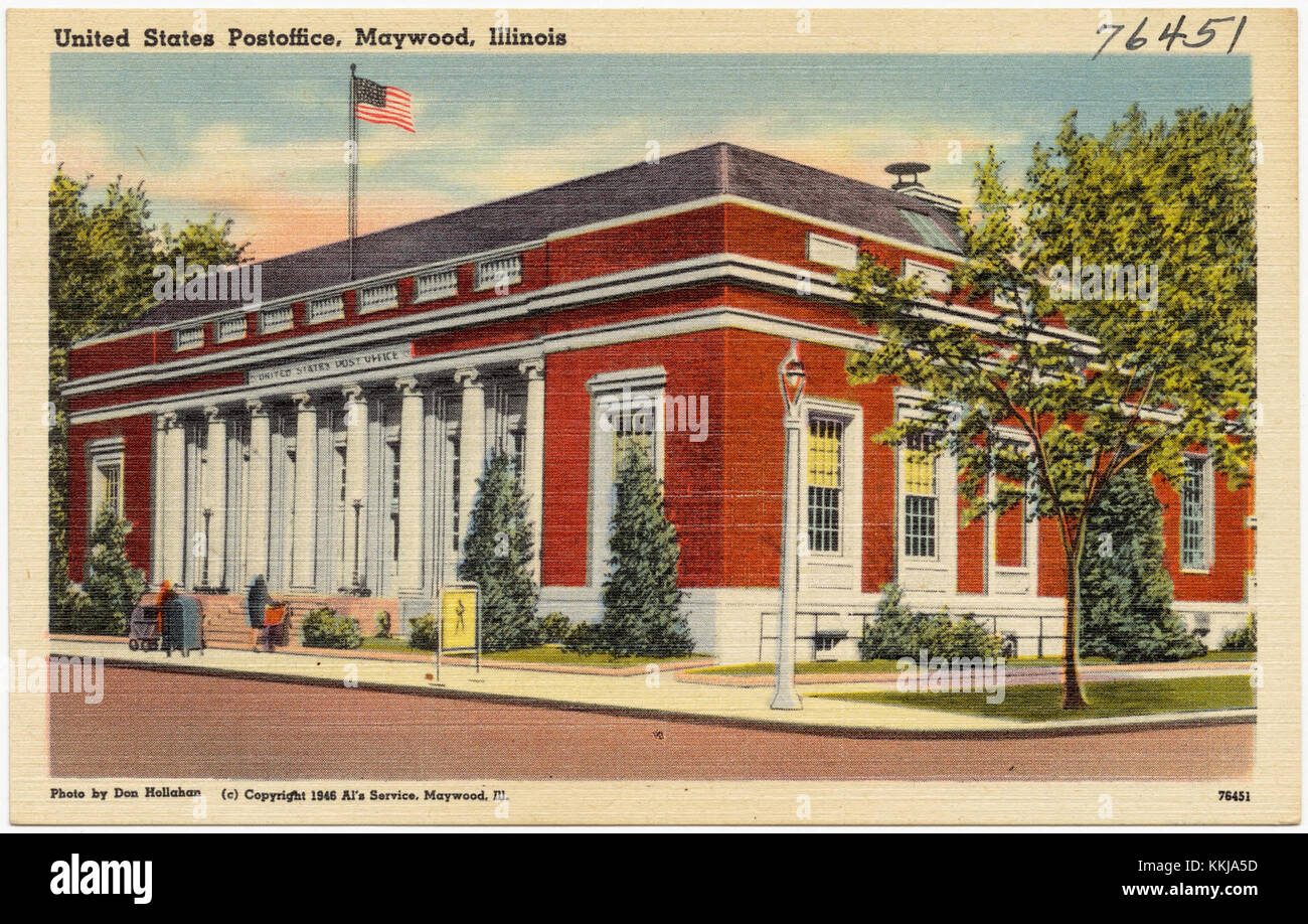 United States Postoffice, Maywood, Illinois (76451) Stock Photo