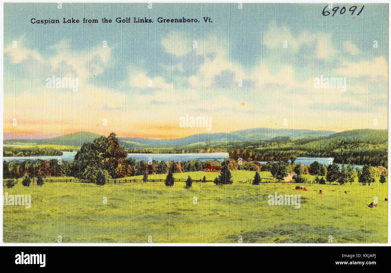 Caspian Lake from the golf links, Greensboro, Vt (69091 Stock Photo Alamy