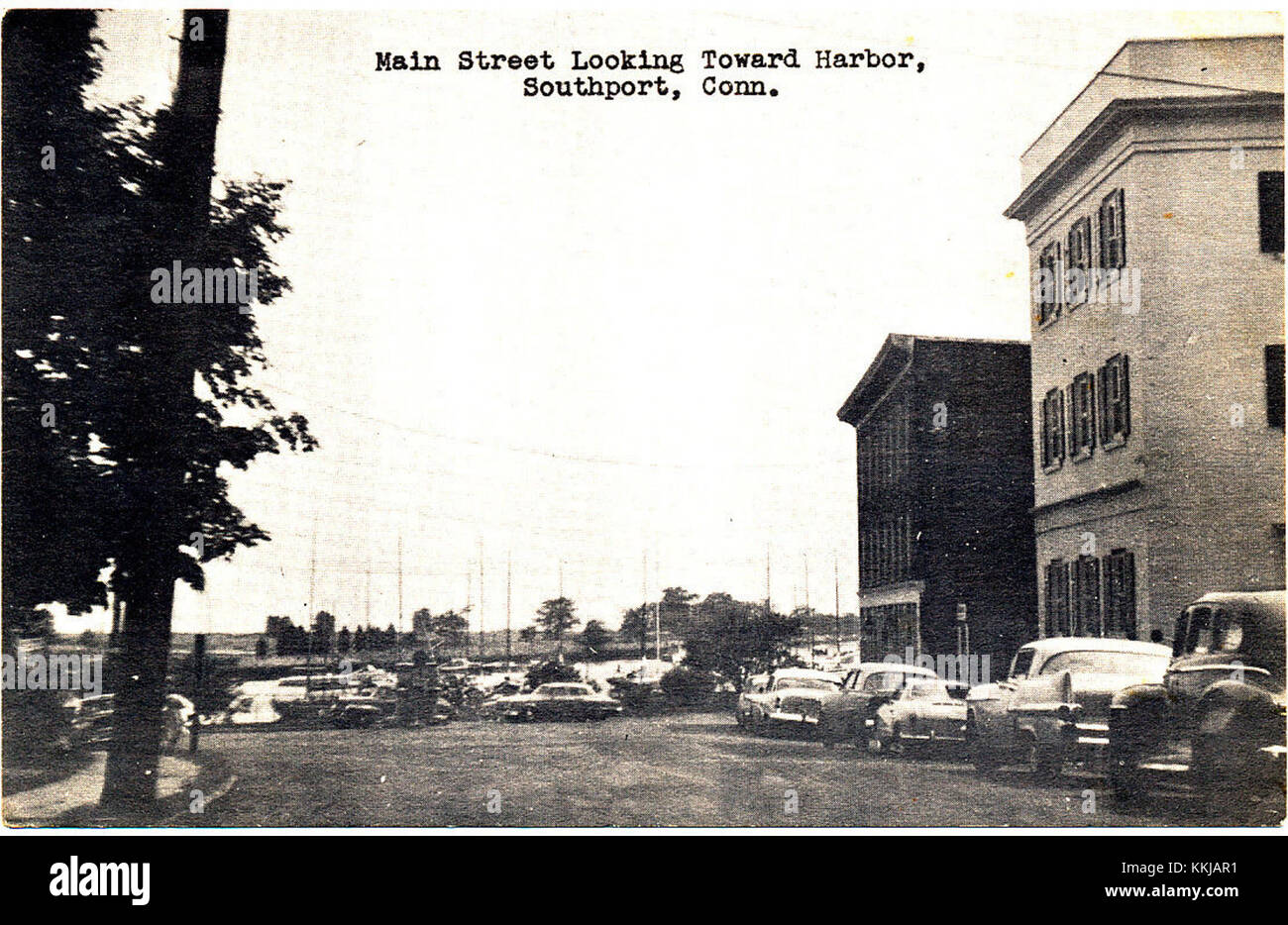 Southport CT Postcard waterfront c1950 Stock Photo Alamy