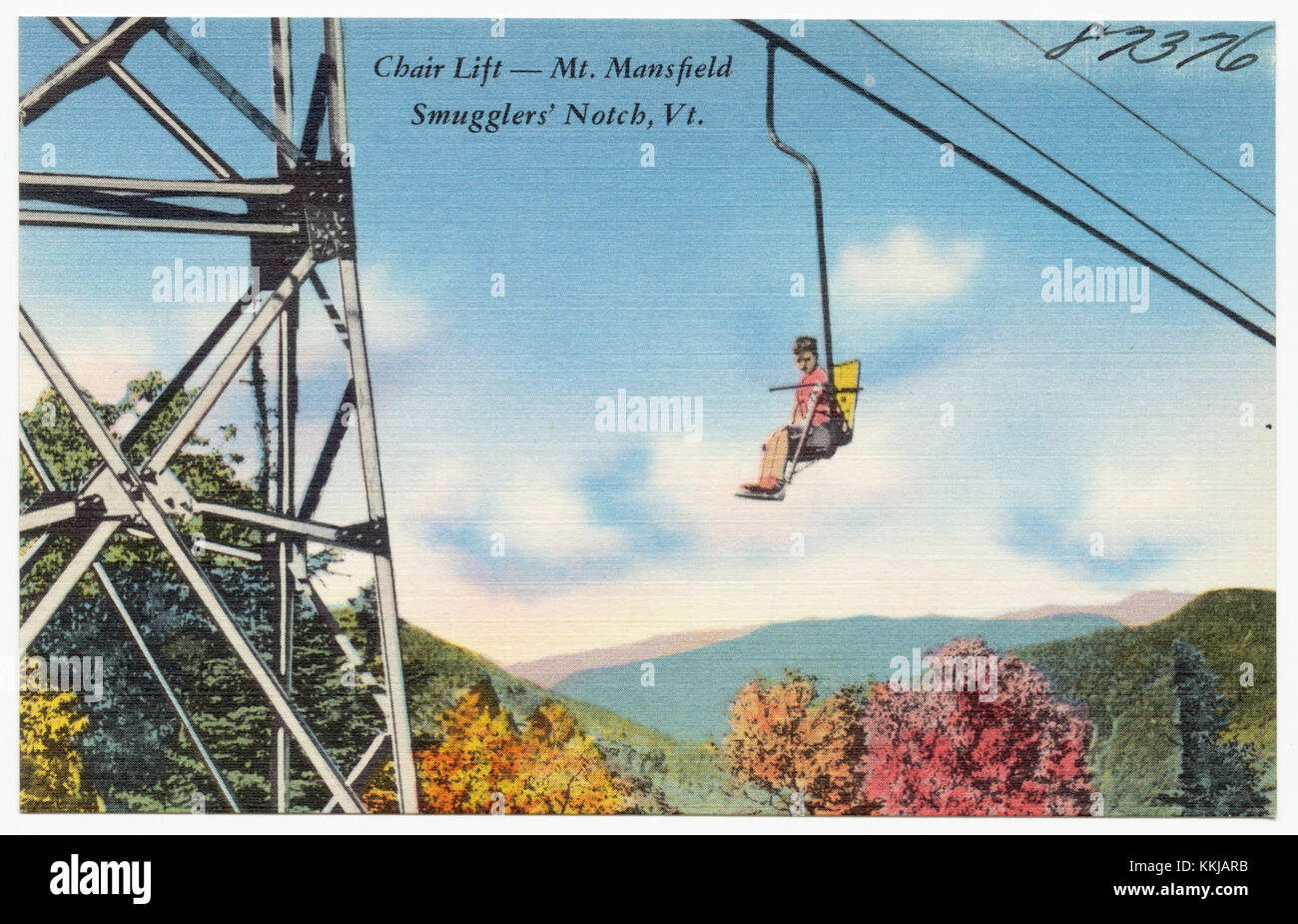 Chair lift Mt. Mansfield Smuggler's Notch, Vt (87376 Stock Photo Alamy