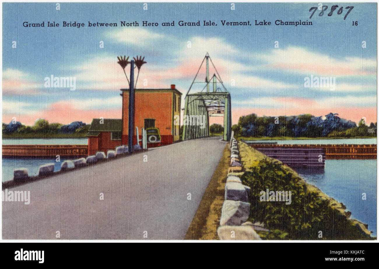 Grand Isle Bridge between North Hero and Grand Isle, Vermont, Lake