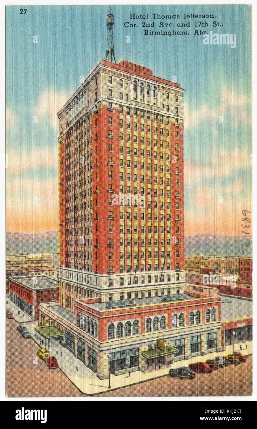 Hotel Thomas Jefferson, Cor. 2nd Ave. and 17th st., Birmingham, Ala. (7187230673) Stock Photo
