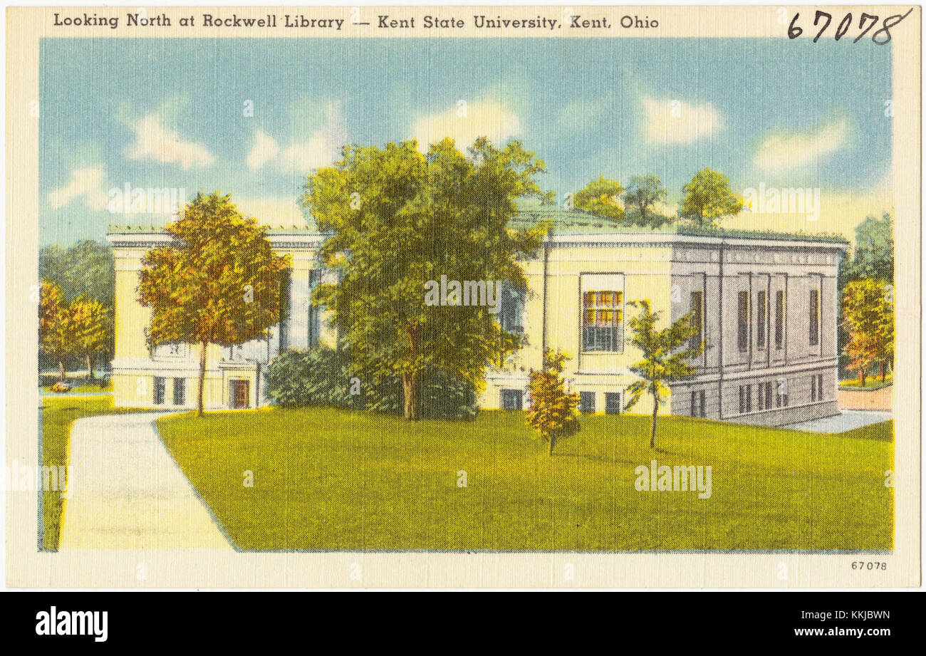 A photograph showing a view of Rockwell Library at Kent State