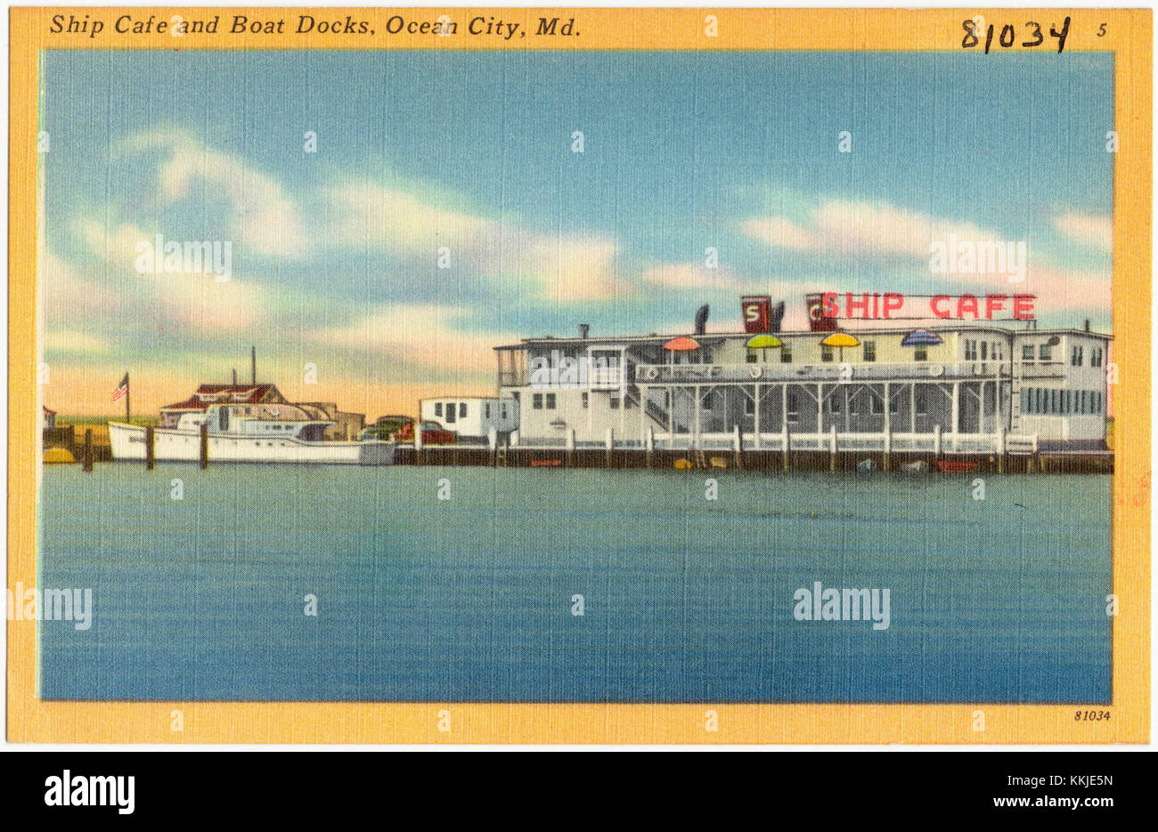 Ship Cafe and boat docks, Ocean City, Md (81034 Stock Photo Alamy