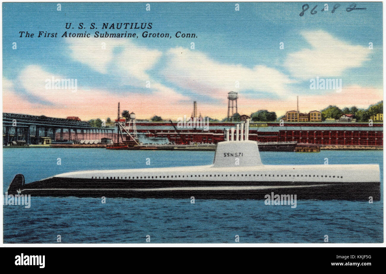 U.S.S. Nautilus, the first atomic submarine, Groton, Conn (86182 Stock